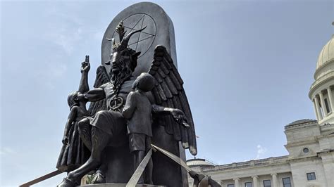 Satanic Temple Protests Ten Commandments Monument With Goat-Headed ...