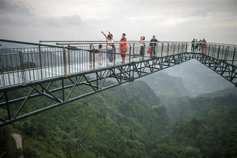 120-Meter-Tall Glass Bottom Skywalk Opens In China