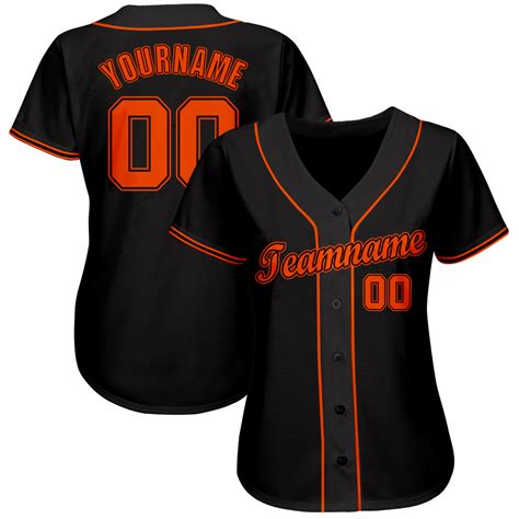 Custom Black Orange Baseball Jersey V4 – JerseyCustom CO