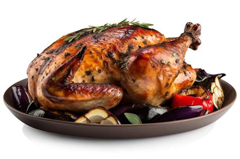 Premium AI Image | A roast turkey with vegetables on a plate