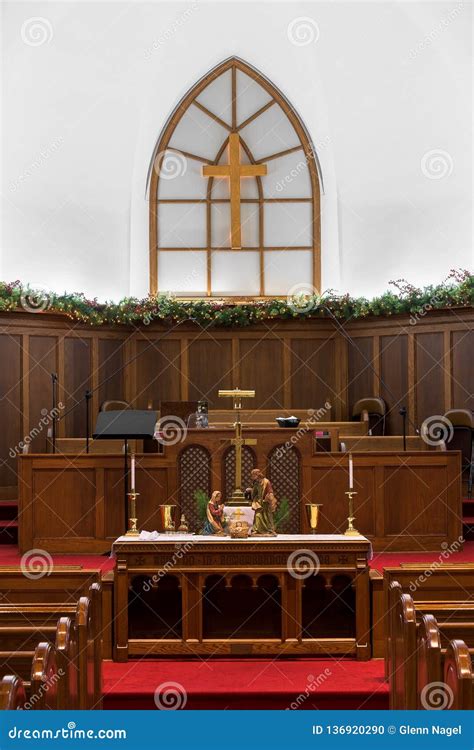 Grace United Methodist Church Altar Editorial Image - Image of grace ...