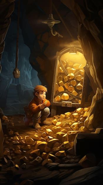 Premium AI Image | treasure in a bright cave