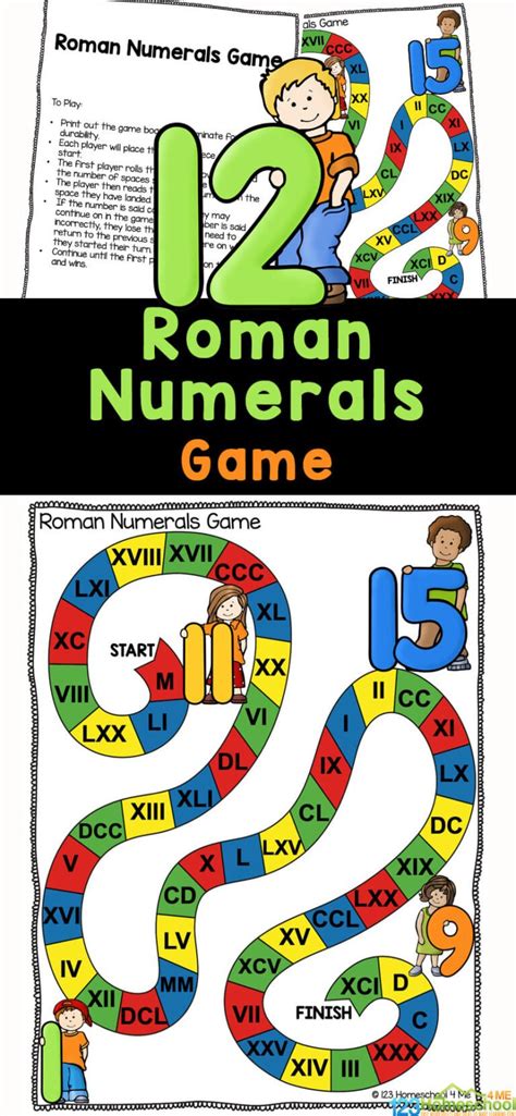 FREE Printable Roman Numerals for Kids Board Game