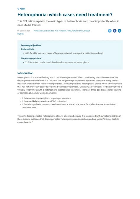 (PDF) Heterophoria - Which cases need treatment?