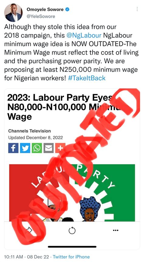 2023: Sowore Counters Labour Party, Proposes N250,000 Minimum Wage