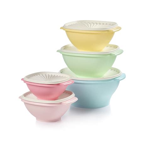 Tupperware Heritage Collection 10 Piece Food Storage Container Set in Vintage Colors ...