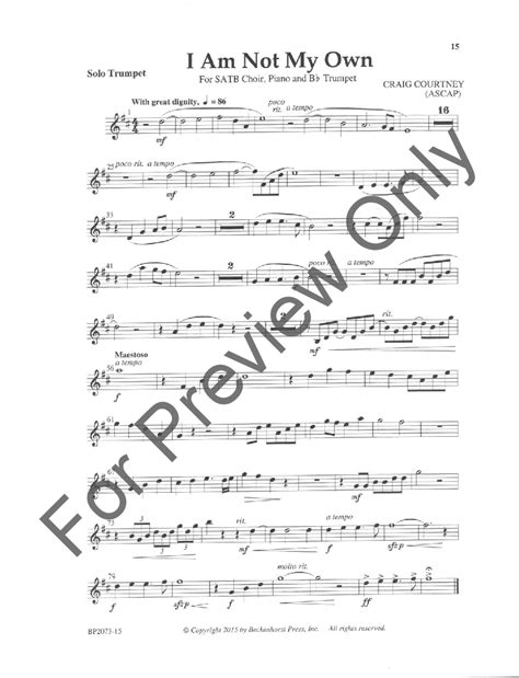 I Am Not My Own (SATB ) by Craig Courtney| J.W. Pepper Sheet Music