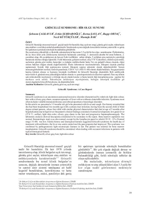 (PDF) Griscelli Syndrome: A Case Report | Mustafa Bak - Academia.edu