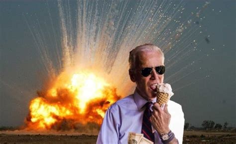 PHOTO Snowflake Joe Biden Eating An Ice Cream Cone While The World ...