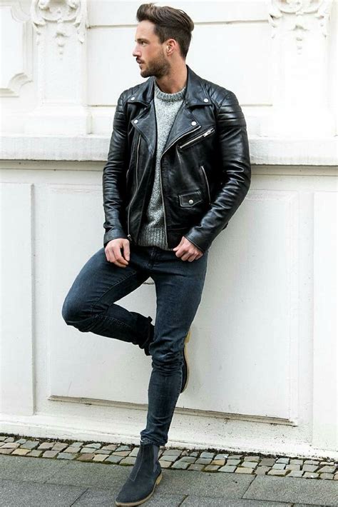 15 Coolest Ways To Wear Leather Jacket This Winter | Leather jacket outfits, Leather jacket men ...