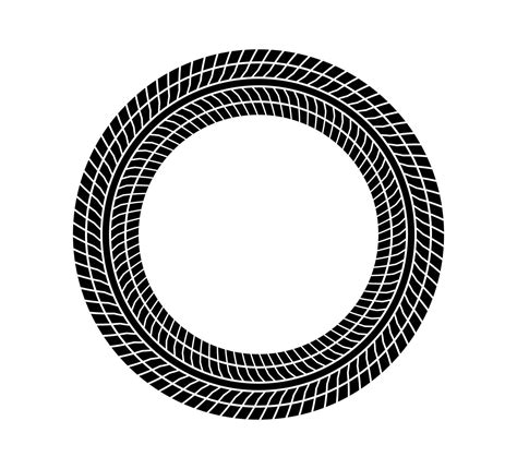 Auto tire tread circle frame. Car and motorcycle tire pattern, wheel tyre tread track print ...