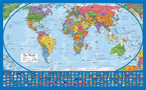 Equal Earth World Map Poster Map Design Shows Continents At True Relative (LAMINATED, 18” X 29 ...