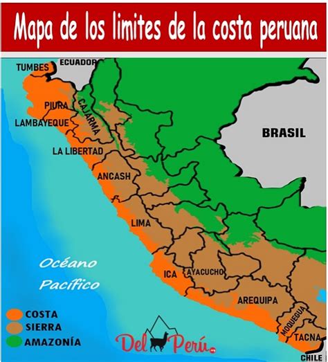 Limites de la costa peruana | Ubicación, Mapa - Del Peru