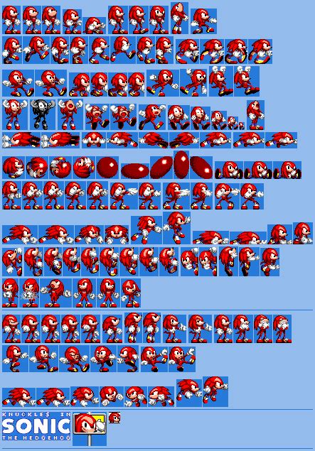 The Spriters Resource - Full Sheet View - Sonic the Hedgehog Customs - Knuckles (Sonic 1-Style)