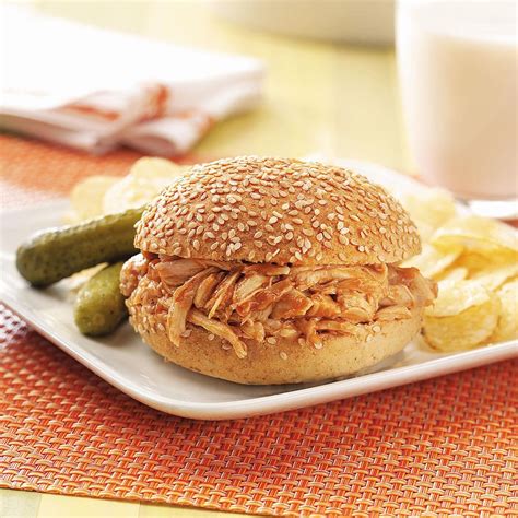 Barbecued Chicken Sandwiches Recipe | Taste of Home