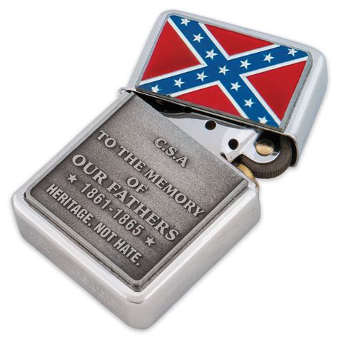 Confederate Rebel Flag Heritage Not Hate CSA Windproof Lighter ...