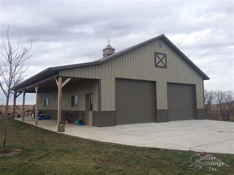 30’ wide x 40’ long x 12’ tall Metal Garage Workshop with a side porch are… in 2020 | Metal ...