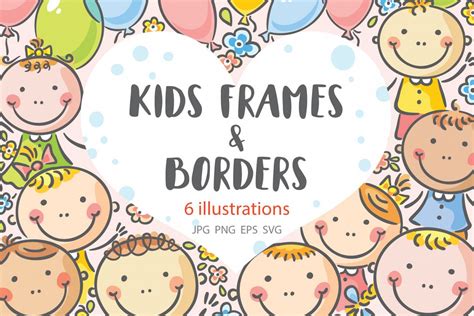 Kids frames and borders (117972) | Illustrations | Design Bundles