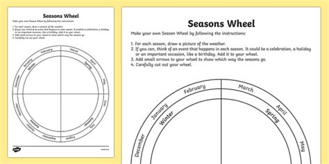 Seasons Wheel Worksheet / Activity Sheet - seasons wheel