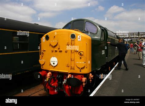 Preserved Class 40 diesel locomotive at the Nene Valley railway Stock ...