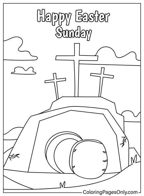 Happy Easter Sunday Day to Color - Free Printable Coloring Pages