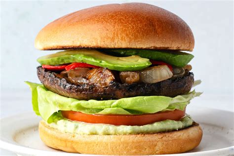 Vegetarian Portobello Mushroom and Avocado Burger Recipe