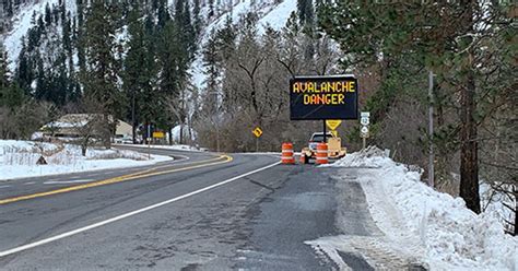 Avalanche hazard to close section of US Highway 12 near Kooskia, Idaho