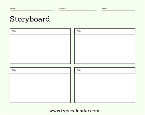 Storyboard Template A3