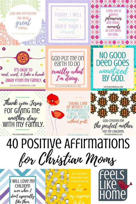 40 Positive Affirmations for Christian Moms (with printable) - Feels ...