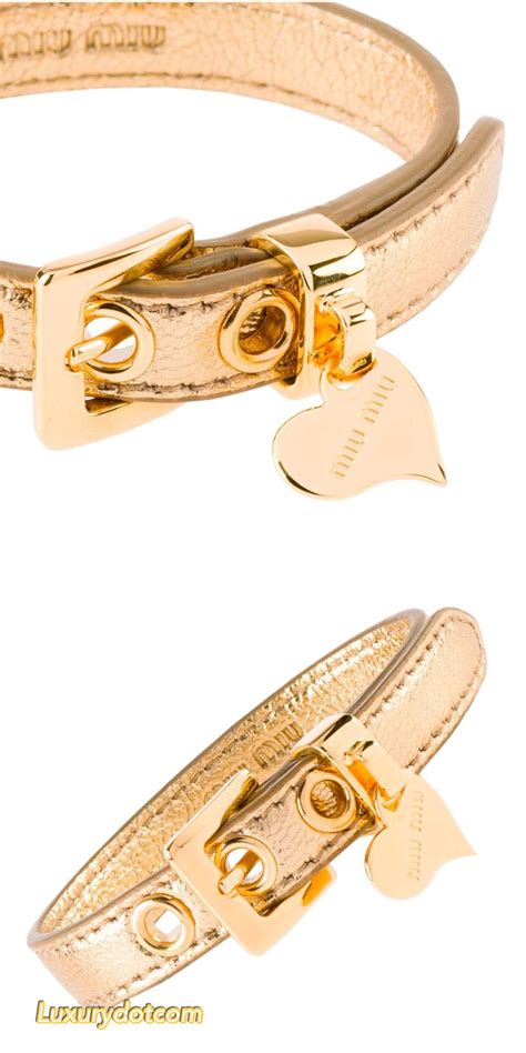 Gold wrist bands by MiuMiu 2017 #Luxurydotcom | Accessories, Jewelry ...