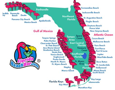 Beach Bar Places | Map of florida, Florida beaches, Florida