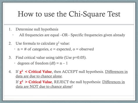 PPT - Chi-Square Test PowerPoint Presentation, free download - ID:2827274