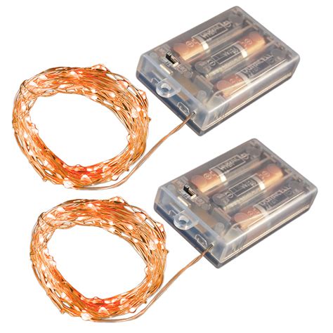 Battery Operated Orange Fairy String Lights - Set of Two - Walmart.com ...