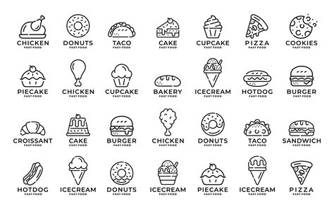 Snack food logo set design vector illustration 35032661 Vector Art at ...