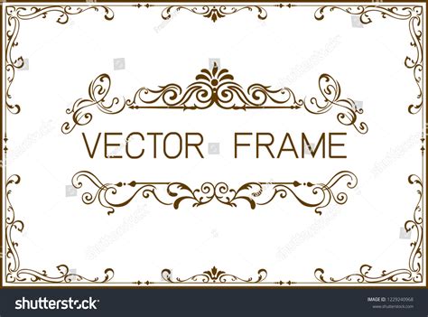 Frame Border Template Calligraphy Swirls Swashes Stock Vector (Royalty ...