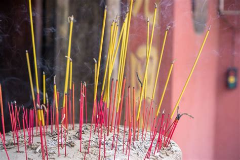 Burning Incense Sticks in a Sand filled Pot in Jade Emperor Pagoda in ...