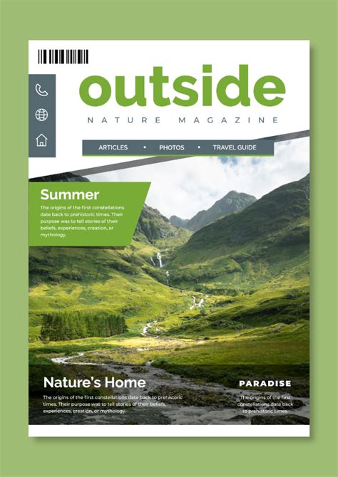 Free Professional Outside Nature Magazine Cover templates to design | Wepik