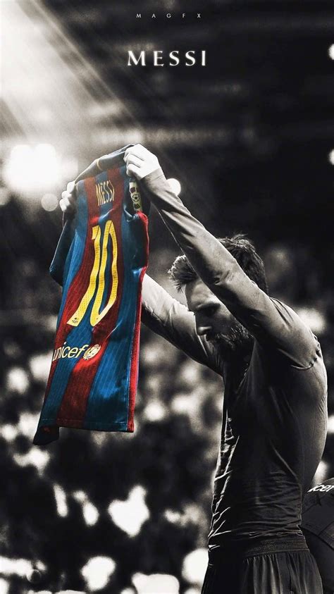 Download Messi And Barcelona Jersey Wallpaper | Wallpapers.com