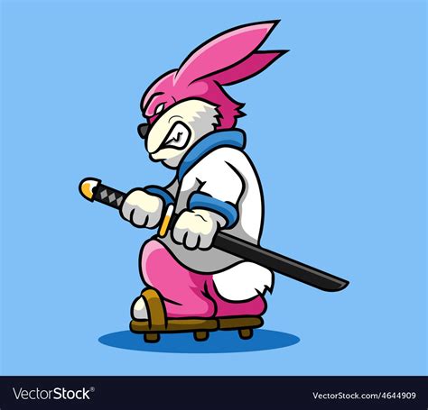 Rabbit samurai Royalty Free Vector Image - VectorStock