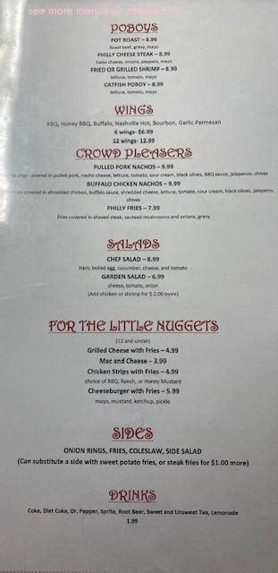 Menu at The Roost restaurant, Wiggins