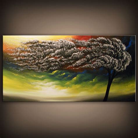 art abstract painting original painting wind blowing tree original ...