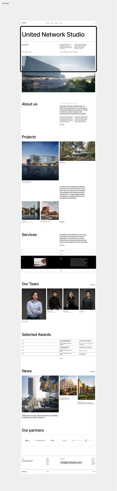 Unstudio — redesign concept :: Behance