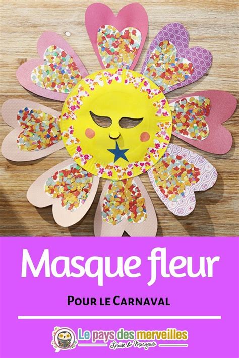 Un masque en forme de fleur pour le déguisement des enfants pour le carnaval. Ce joli masque est ...