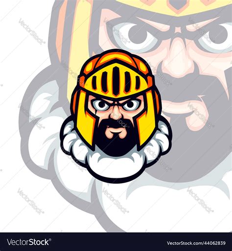 Golden helmet guardian head mascot Royalty Free Vector Image