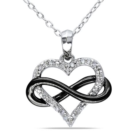 Diamore 1/10 CTTW Diamond Heart Infinity Necklace in Sterling Silver ...