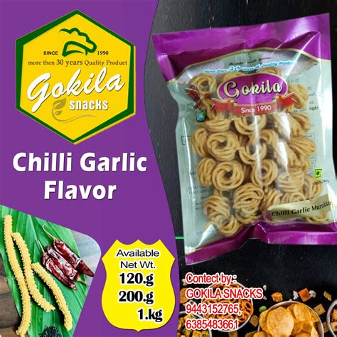 Chilli Garlic Murukku - Gokila Snacks