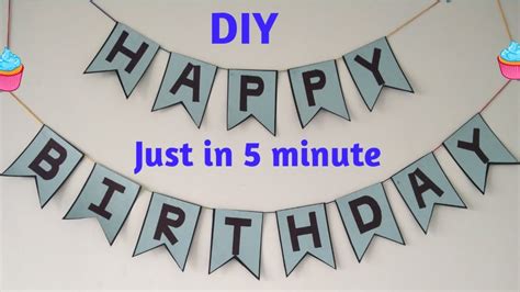 DIY Birthday Banner |Birthday decoration Idea at Home |Party decoration |How to make banner|easy ...