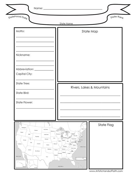 Free Printable State Report Worksheets