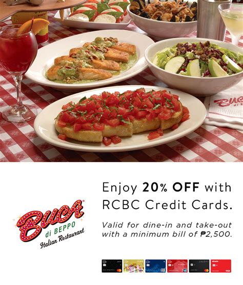 Get 20% OFF at Buca di Beppo with your RCBC CC