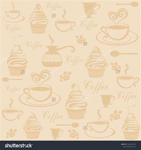 Seamless Coffee Wallpaper Vintage Restaurant Menu Stock Vector (Royalty Free) 1044924187 ...